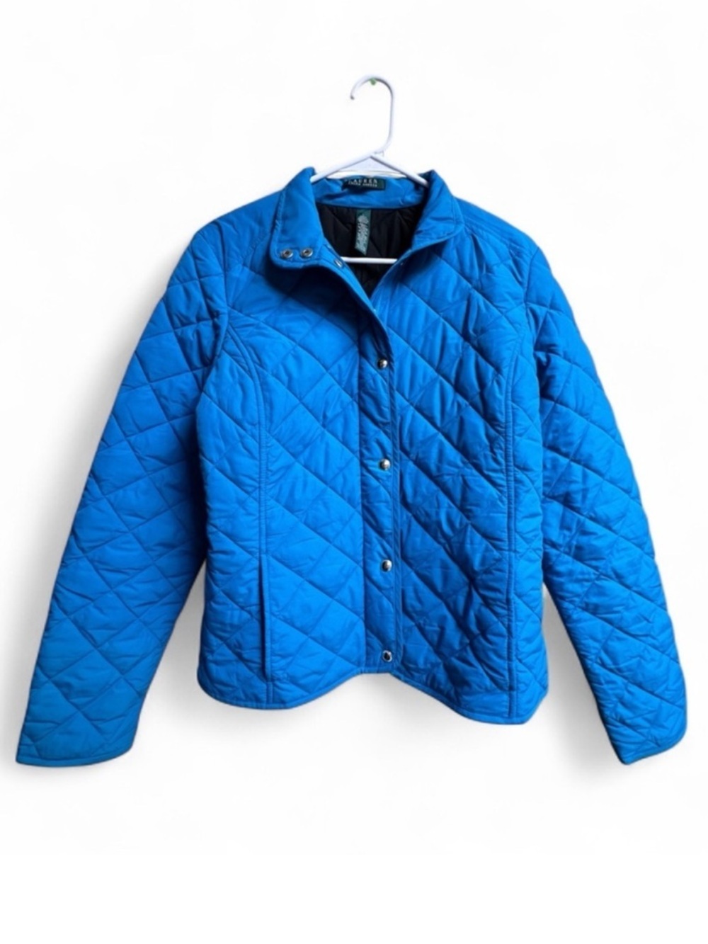 ⛱️🔥Ralph Lauren - Blue Quilted Snap Front Jacket - L - Picture 2 of 4